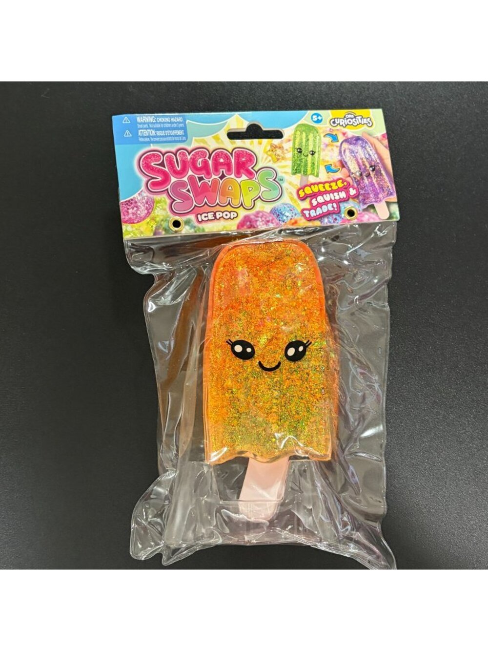 Sugar Swap Ice pop Large Orange Glitter Squishy Viral Toy New in Package